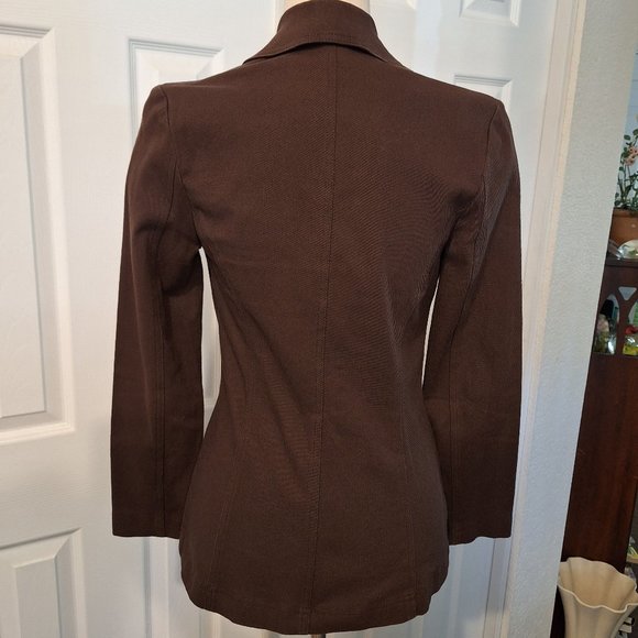 BCBG Brown Blazer Jacket Vintage Size 2 Corduroy Texture - Picture 4 of 10
